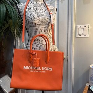 Michael Kors Authentic Crossbody Handbag Purse Shopper Orange Summer Spring